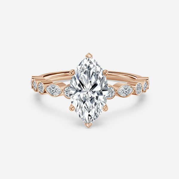 Pailin Marquise Unique Moissanite Engagement Ring