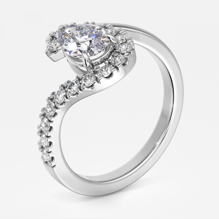 Thalassa Pear Three Stone Moissanite Engagement Ring