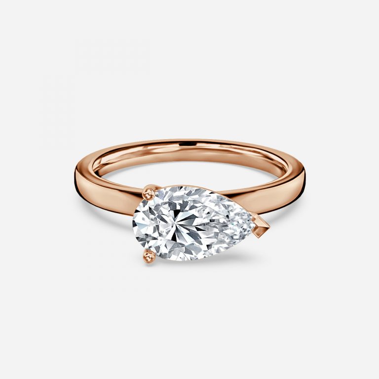 Evora Pear Solitaire Moissanite Engagement Ring
