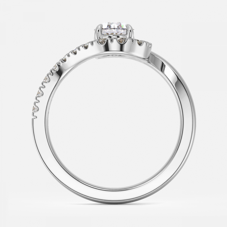 Thalassa Pear Three Stone Moissanite Engagement Ring
