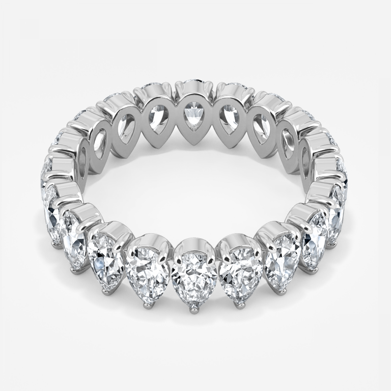 Bezel Pear Moissanite Eternity Band