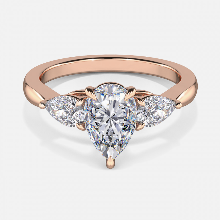Tierney Pear Hidden Halo Moissanite Engagement Ring