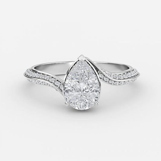 Bellatrix Pear Hidden Halo Moissanite Engagement Ring