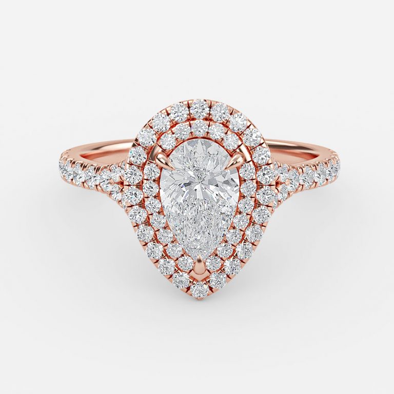 Afton Pear Halo Moissanite Engagement Ring