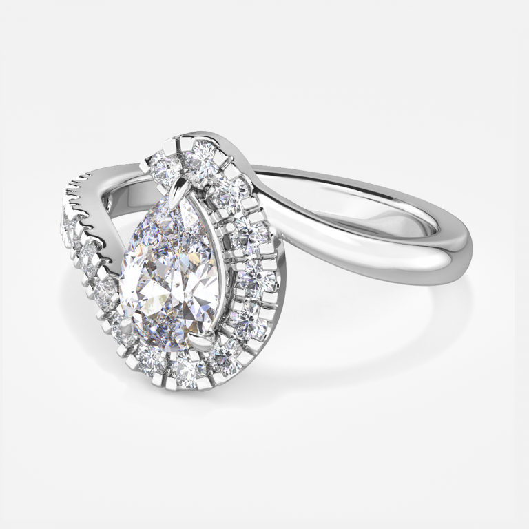 Thalassa Pear Three Stone Moissanite Engagement Ring