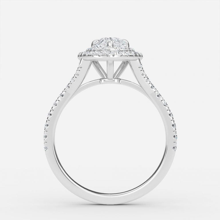 Afton Pear Halo Moissanite Engagement Ring