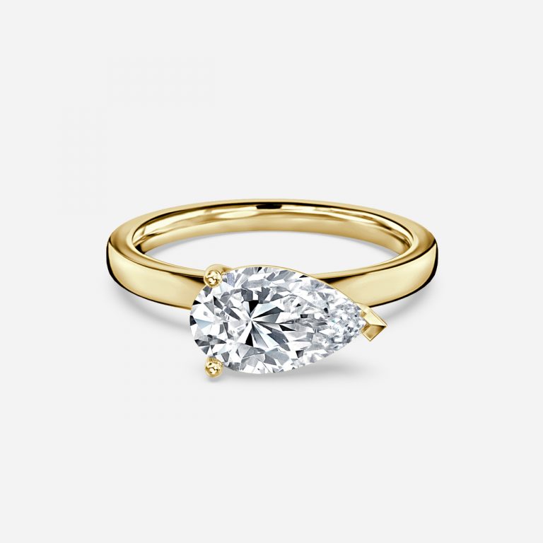 Evora Pear Solitaire Moissanite Engagement Ring