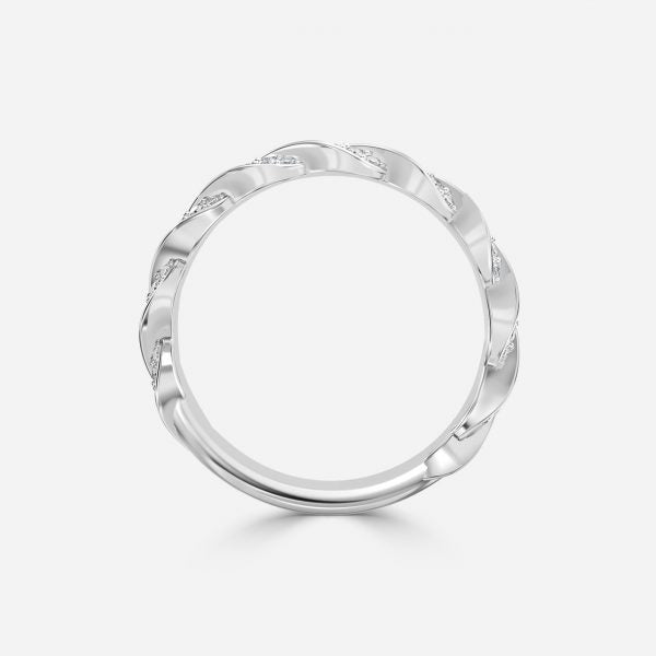 Twist Moissanite Stackable Ring