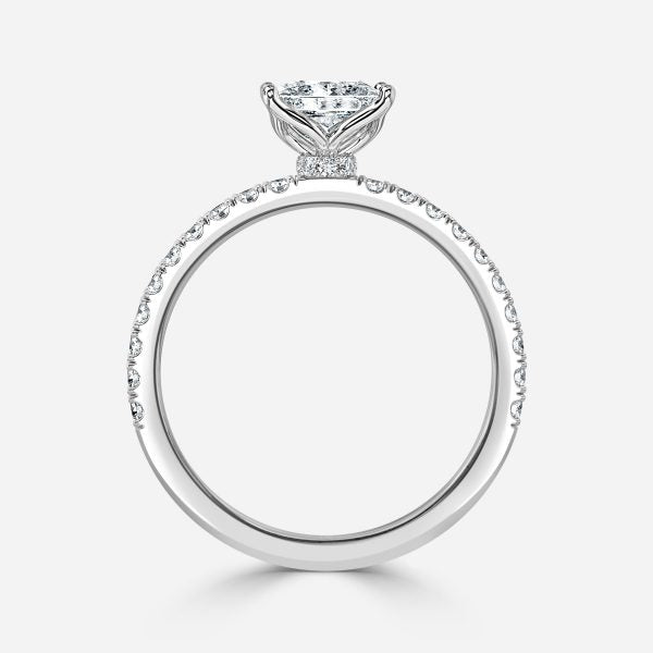 Liviana Princess Hidden Halo Moissanite Engagement Ring