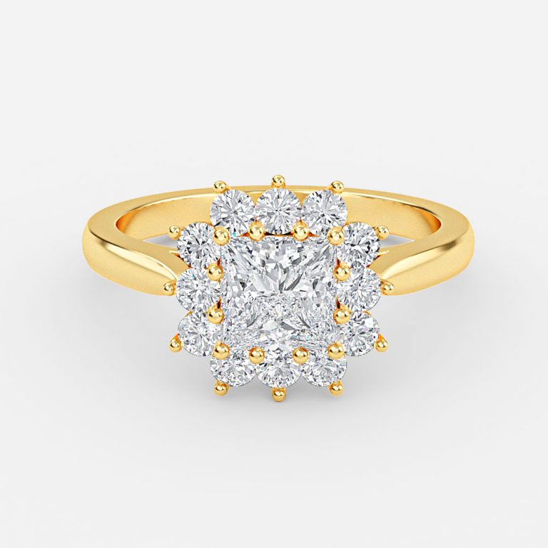 Vesper Princess Cluster Moissanite Engagement Ring