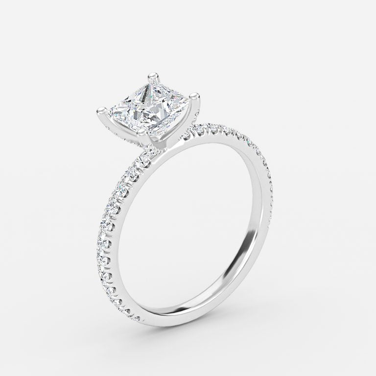 Rosalba Princess Unique Moissanite Engagement Ring
