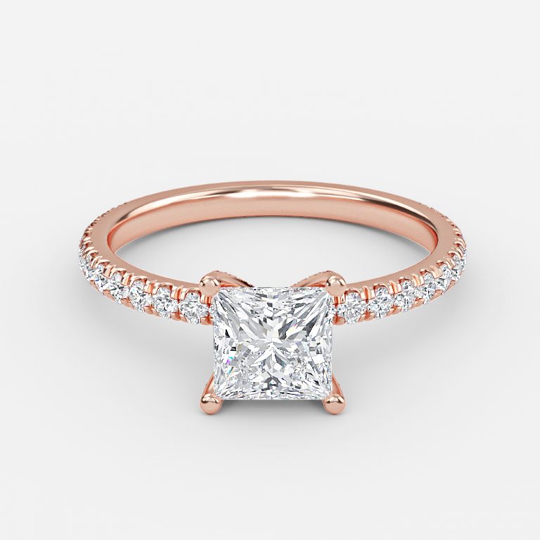 Rosalba Princess Unique Moissanite Engagement Ring