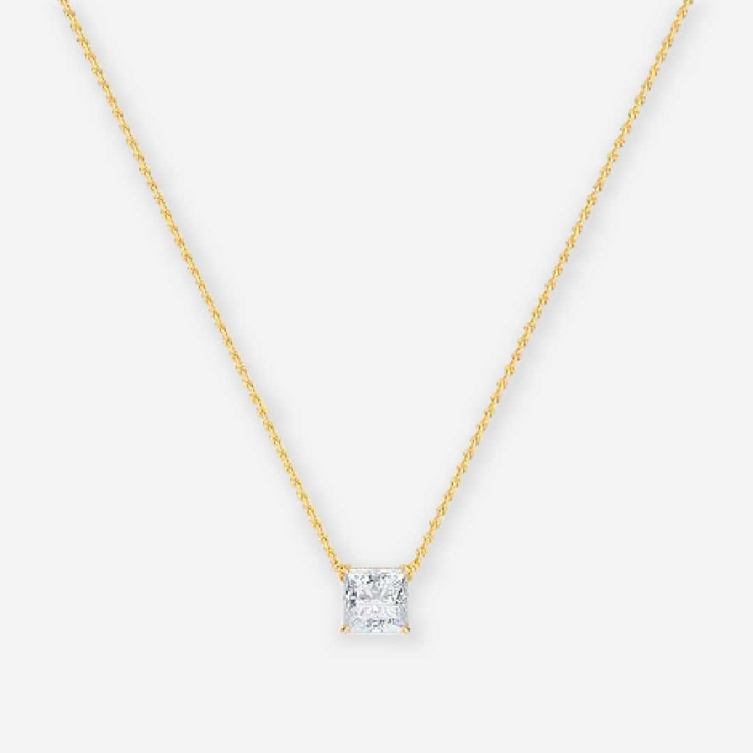 Princess Moissanite Solitaire Pendant