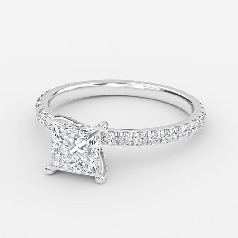Rosalba Princess Unique Moissanite Engagement Ring