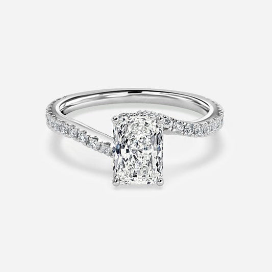 Paloma Radiant Hidden Halo Moissanite Engagement Ring