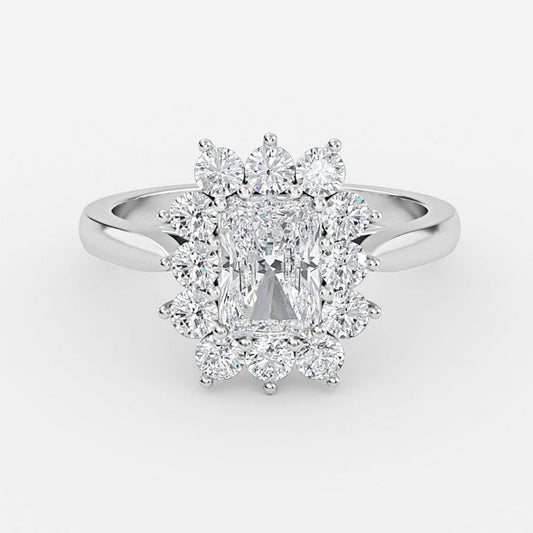 Odessa Radiant Cluster Moissanite Engagement Ring