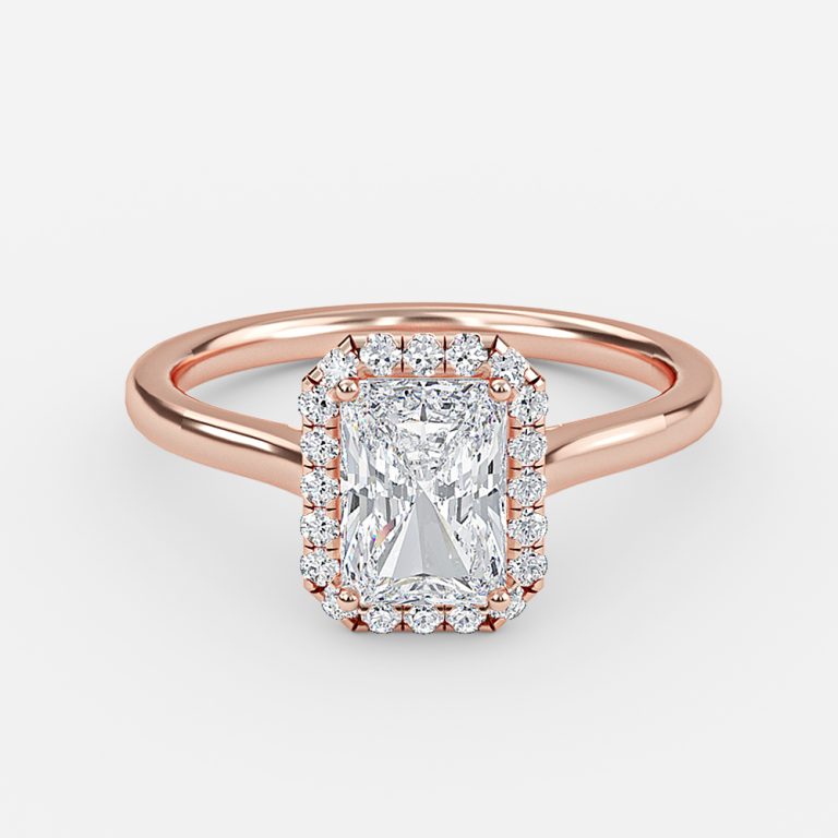 Louisa Radiant Halo Moissanite Engagement Ring