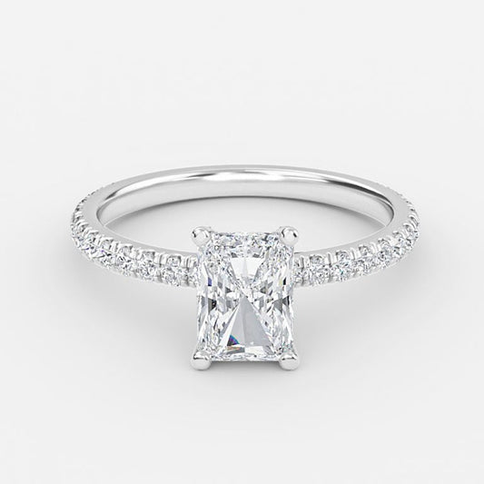 Rosalba Radiant Unique Moissanite Engagement Ring