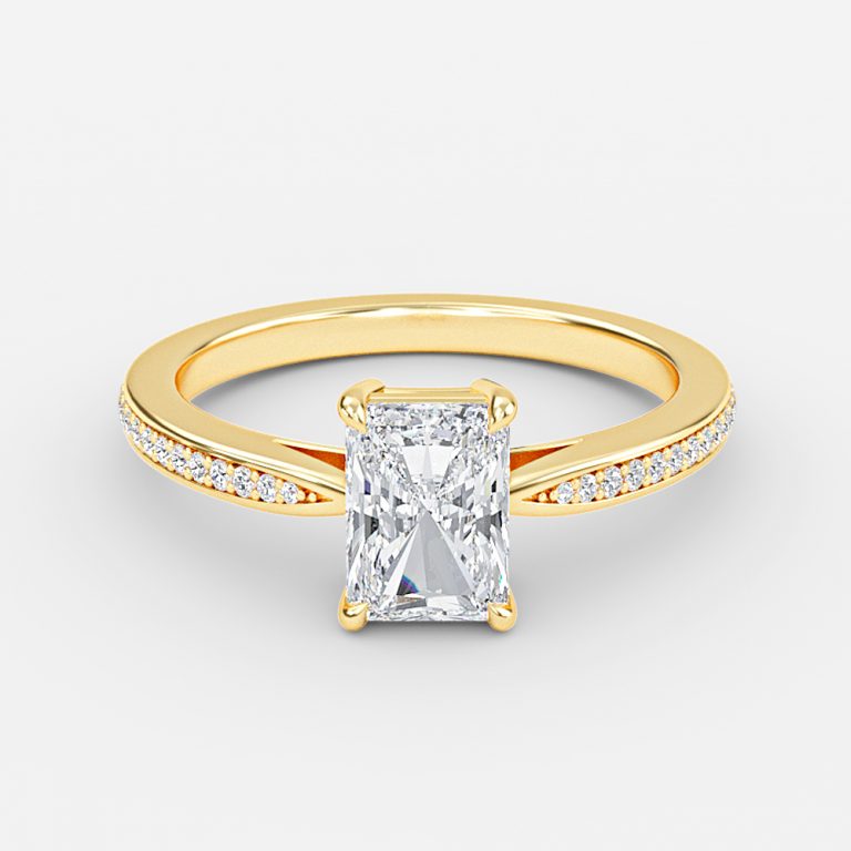 Isolde Radiant Diamond Band Moissanite Engagement Ring