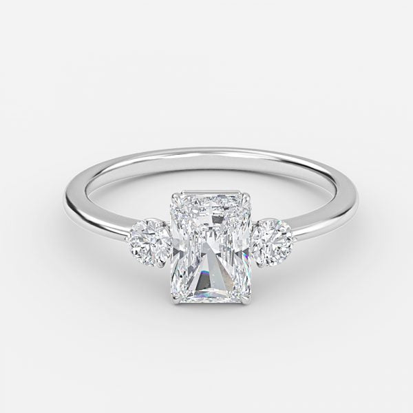 Kaori Radiant Three Stone Moissanite Engagement Ring