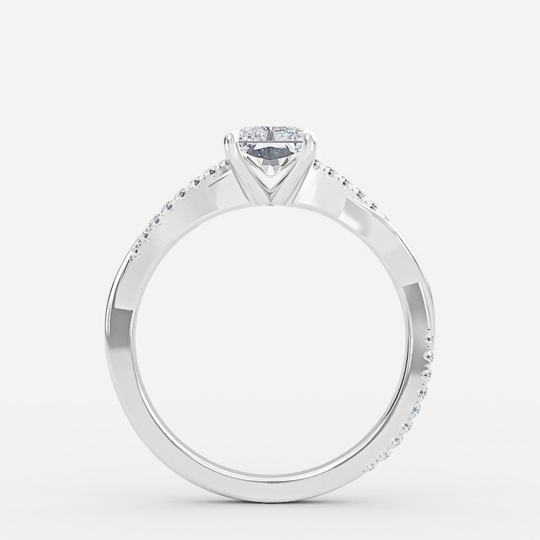 Tatiana Radiant Diamond Band Moissanite Engagement Ring