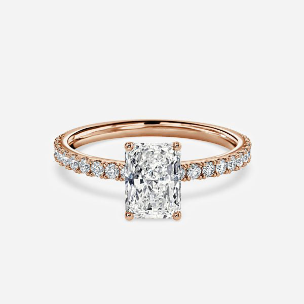 Liviana Radiant Hidden Halo Moissanite Engagement Ring