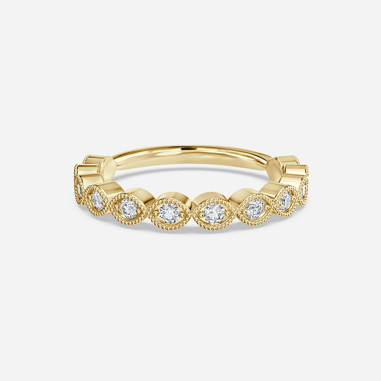 Vintage Round Moissanite Wedding Ring