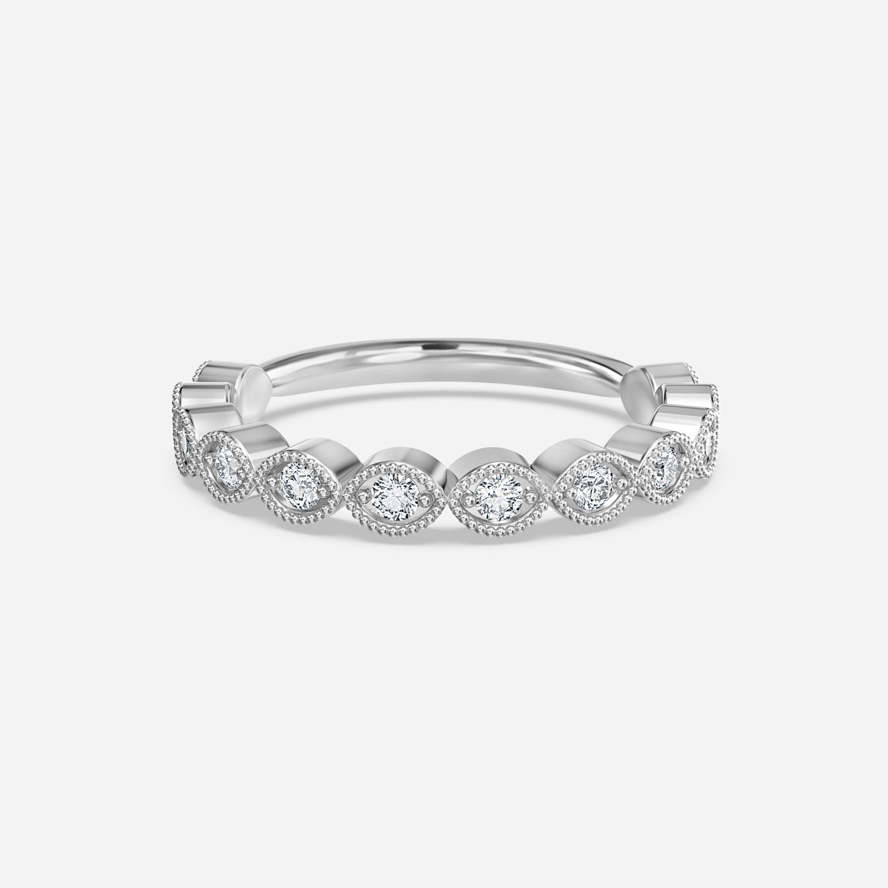 Vintage Round Moissanite Wedding Ring