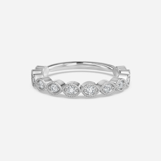 Vintage Round Moissanite Wedding Ring