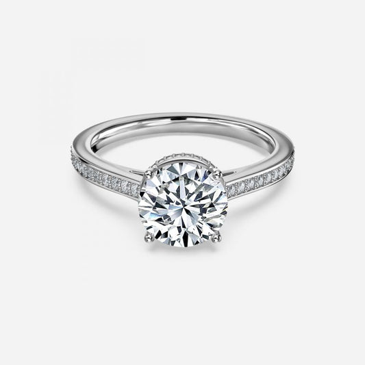 Inez Round Hidden Halo Moissanite Engagement Ring