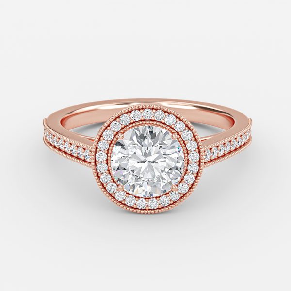 Haven Round Halo Moissanite Engagement Ring