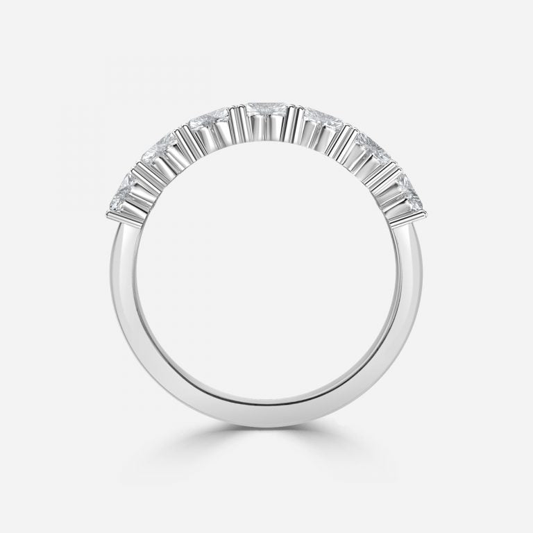 7 Stone Heart Moissanite Anniversary Band