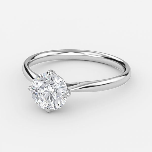 Luna Round Solitaire Moissanite Engagement Ring