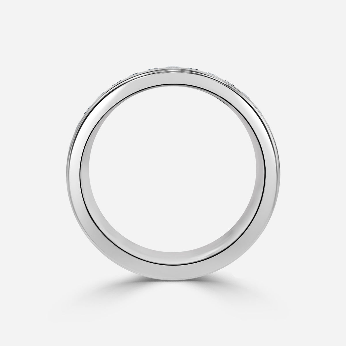 Round And Emerald Moissanite Wedding Ring