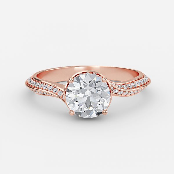 Bellatrix Round Hidden Halo Moissanite Engagement Ring