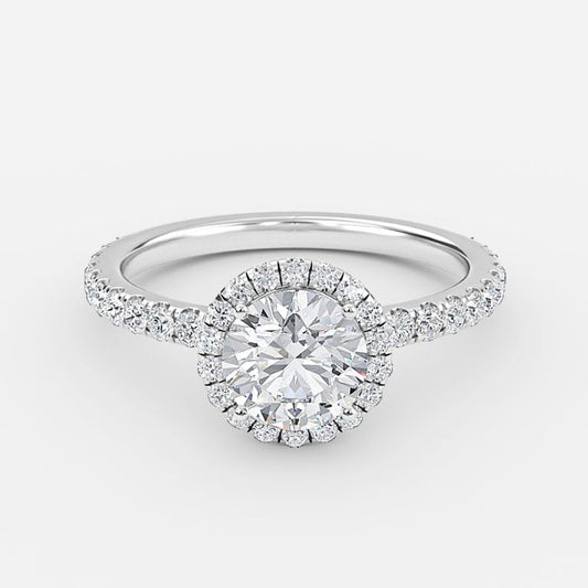 Lucia Round Halo Moissanite Engagement Ring