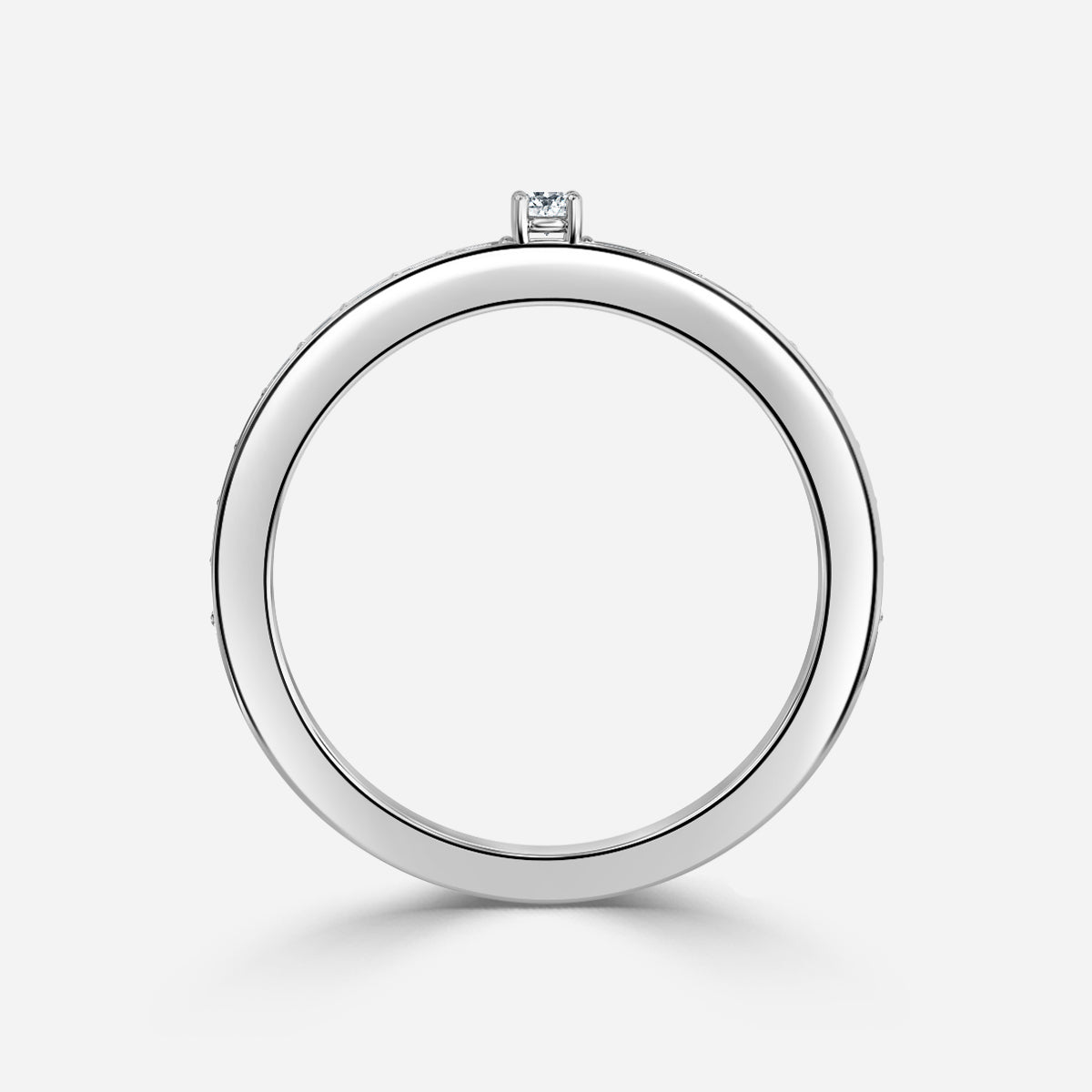 Channel Set Round Moissanite Wedding Ring