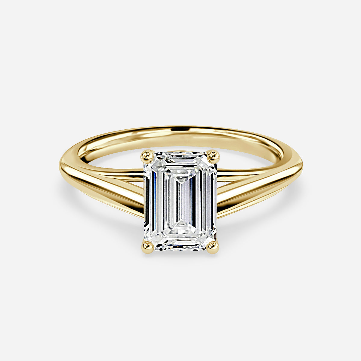 Lavinia Emerald Solitaire Moissanite Engagement Ring