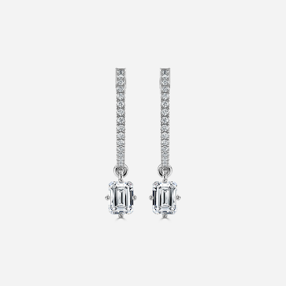 Sia Emerald Moissanite Hoop Earrings