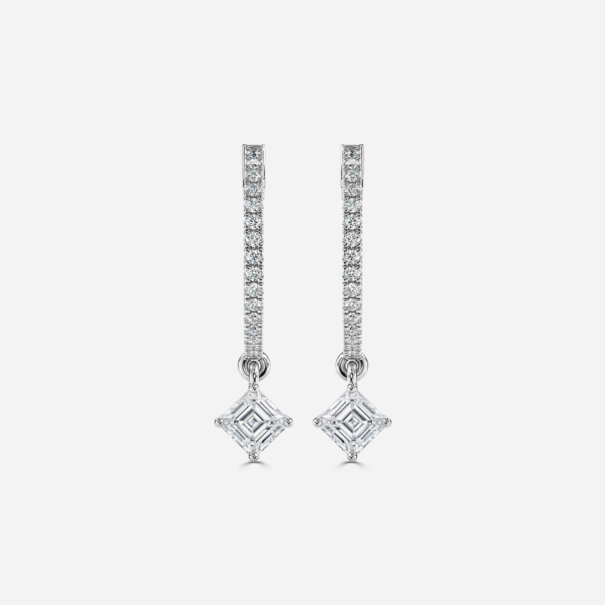 Sia Asscher Moissanite Hoop Earrings