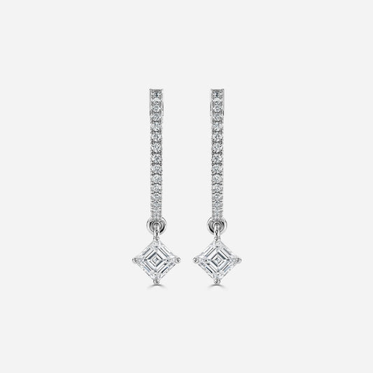 Sia Asscher Moissanite Hoop Earrings