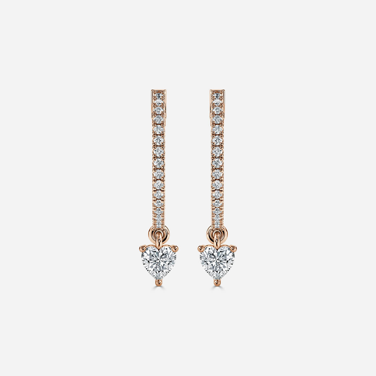 Sia Heart Moissanite Hoop Earrings