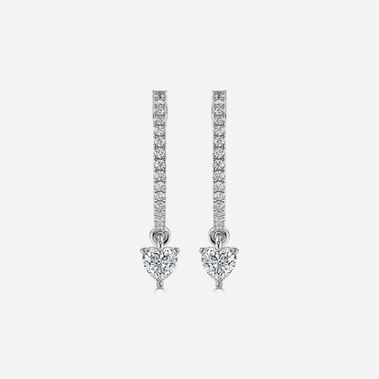 Sia Heart Moissanite Hoop Earrings