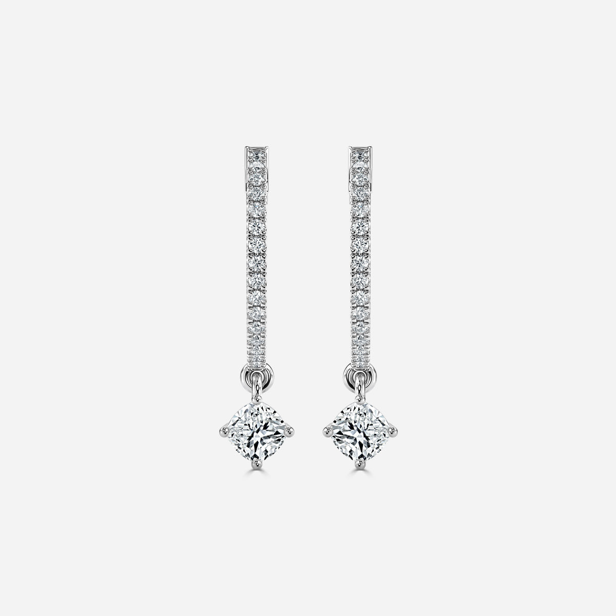 Sia Cushion Moissanite Hoop Earrings