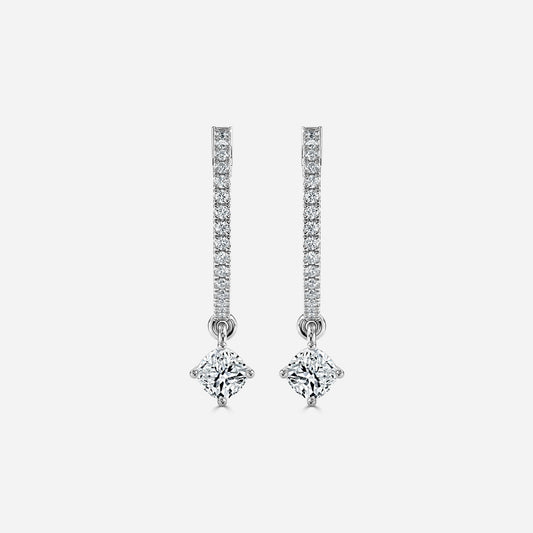 Sia Cushion Moissanite Hoop Earrings