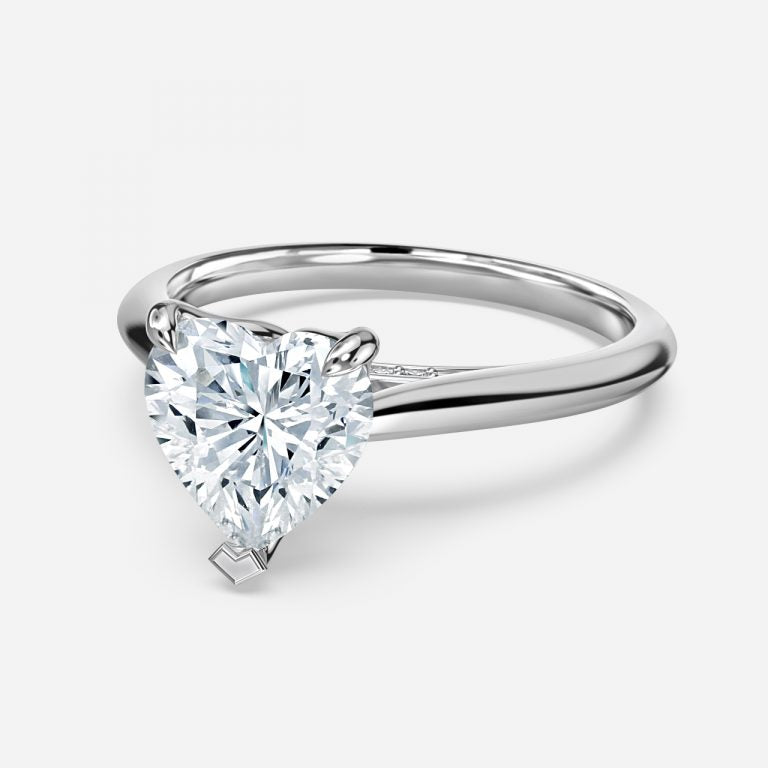 Saffron Heart Hidden Halo Moissanite Engagement Ring