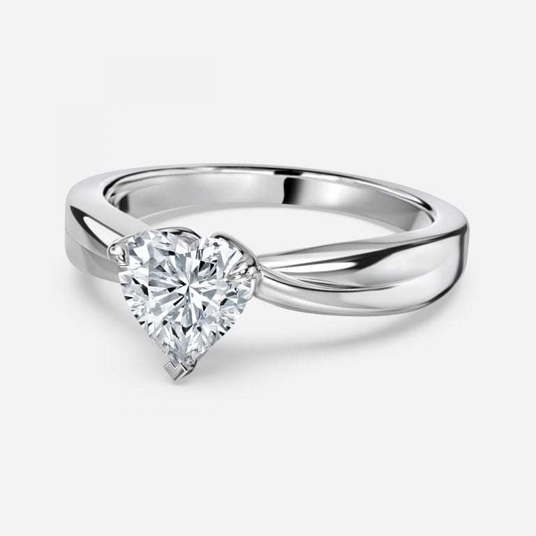 Noelle Heart Solitaire Moissanite Engagement Ring