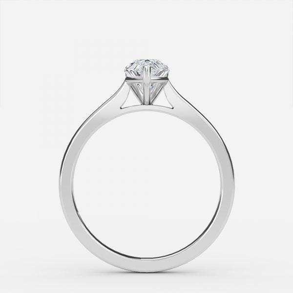 Simone Plain Pear Solitaire Moissanite Engagement Ring