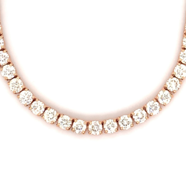 Moissanite Round Shape Tennis Necklace