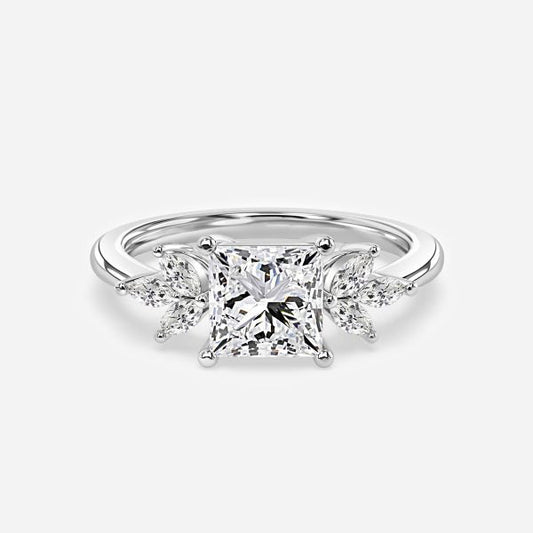 Anong Princess Three Stone Moissanite Engagement Ring